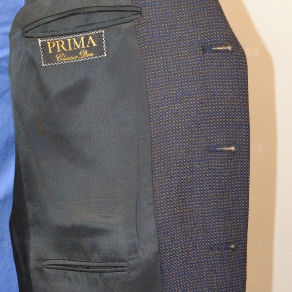 Prima 42S Sport Coat Blazer Suit Jacket Blue Gray - Picture 6 of 8